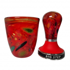 Glass tamper & cup set - Volcano red SPECIAL